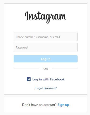 Go to the Instagram log-in page 