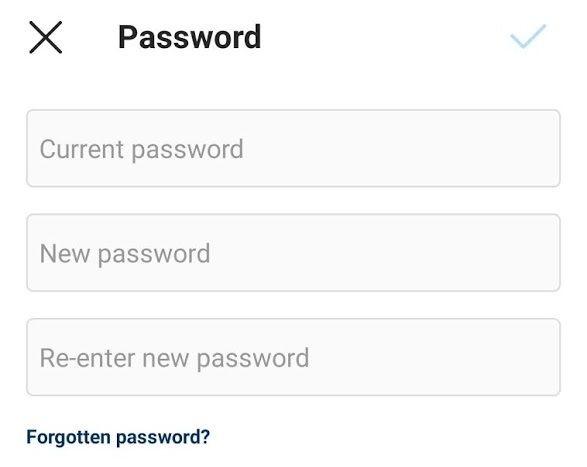 Enter your new chosen password